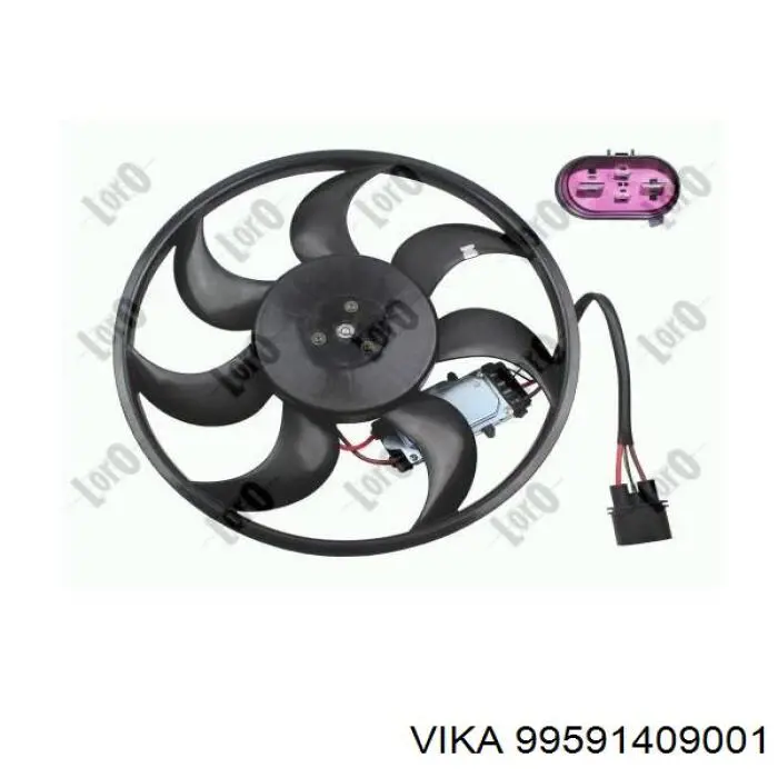 99591409001 Vika электровентилятор охлаждения в сборе (мотор+крыльчатка правый)