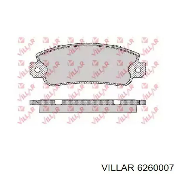 Передние тормозные колодки 6260007 Villar