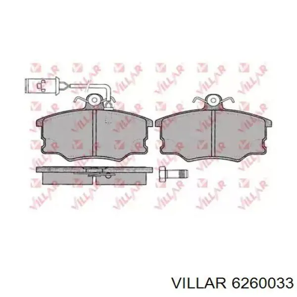 Передние тормозные колодки 6260033 Villar