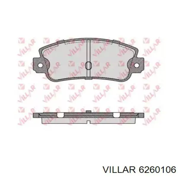 Задние тормозные колодки 6260106 Villar