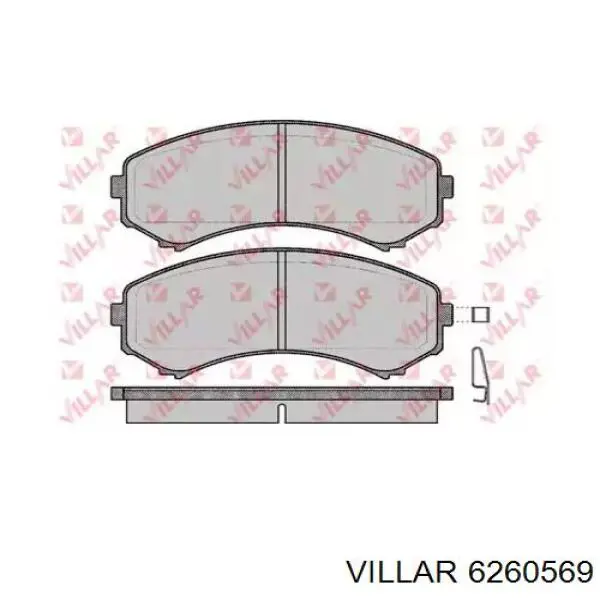 Передние тормозные колодки 6260569 Villar