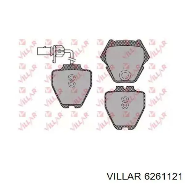 Передние тормозные колодки 6261121 Villar