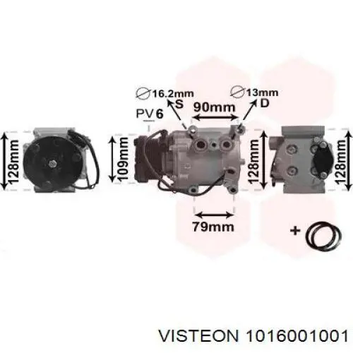 Компрессор системы кондиционирования Visteon 1016001001 цена, от 219.09 USD