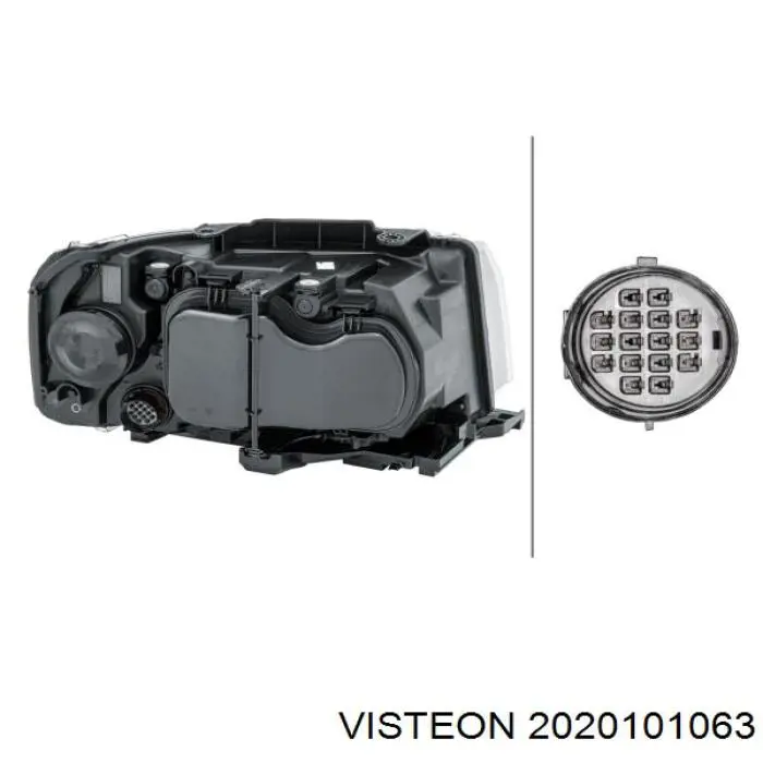 Левая фара 2020101063 Visteon