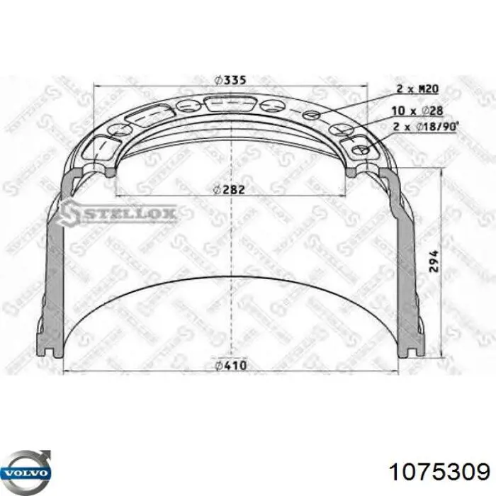 1075309 Volvo Тормозной барабан