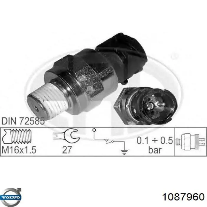 1087960 Volvo Датчик давления пневматической тормозной системы