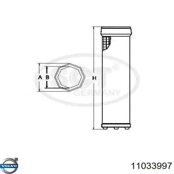 Воздушный фильтр 11033997 Volvo