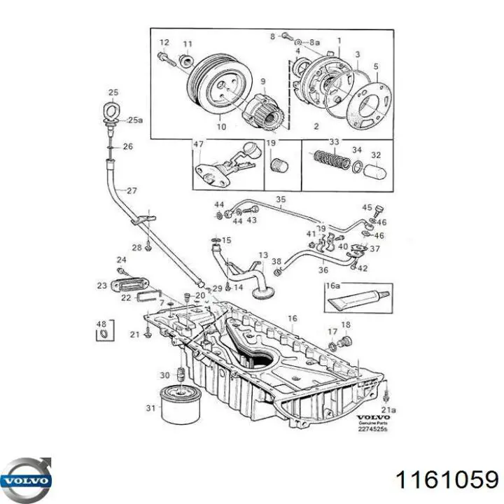 Material de estanqueidad para juntas 1161059 Volvo