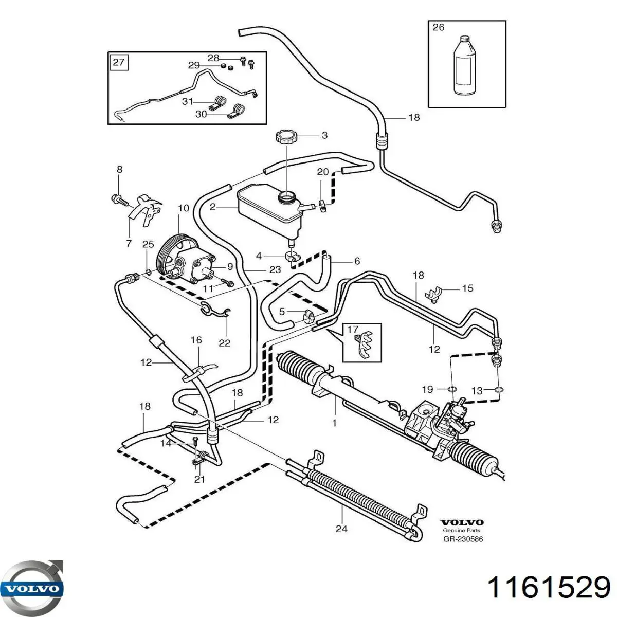 1161529 VOLVO Líquido de dirección original y equivalente
