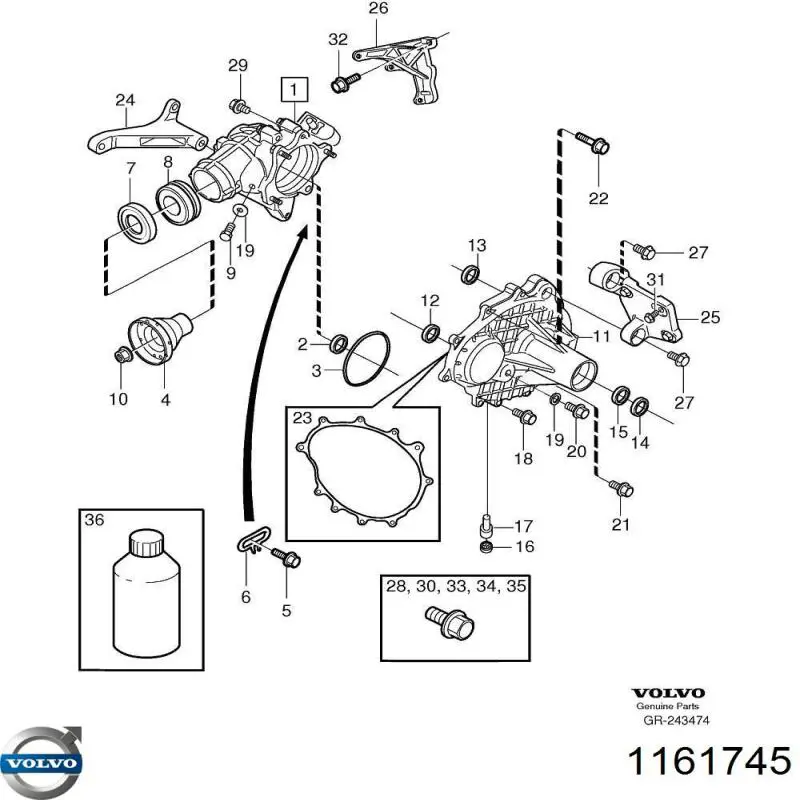 Трансмиссионное масло 1161745 Volvo