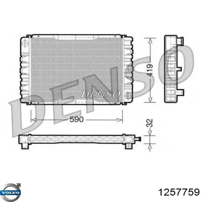 Радиатор 1257759 Volvo