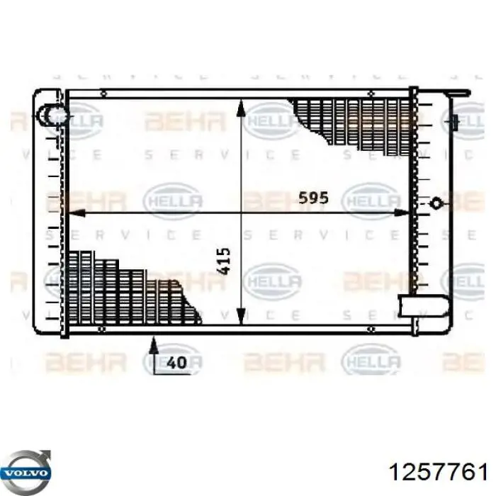 Радиатор охлаждения двигателя Volvo 1257760 цена, от 544.35 USD