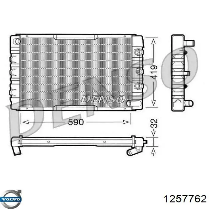 Радиатор охлаждения двигателя Volvo 1257762 цена, от 391.73 USD