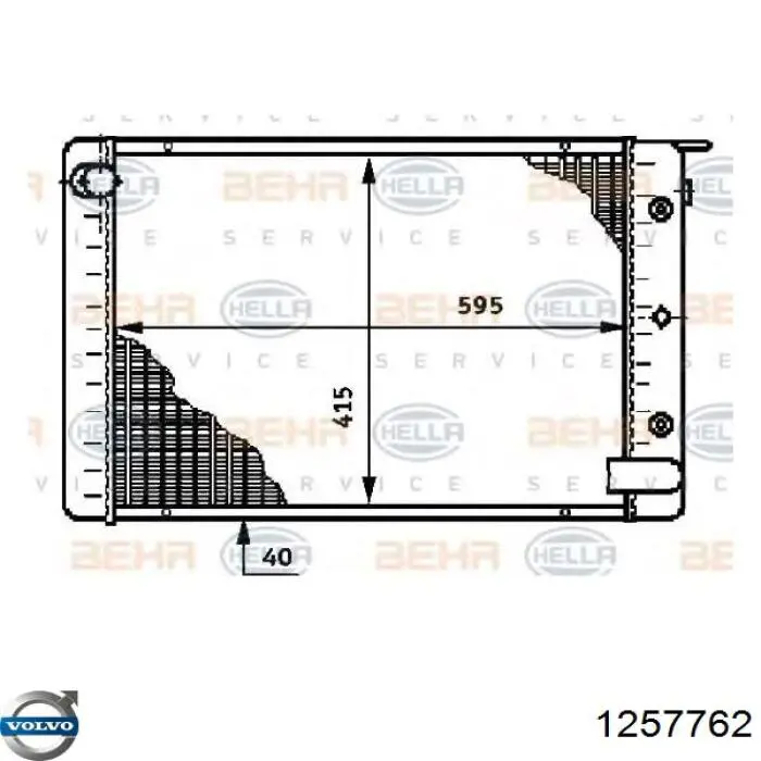 Купить 1257762 Volvo Радиатор водяной