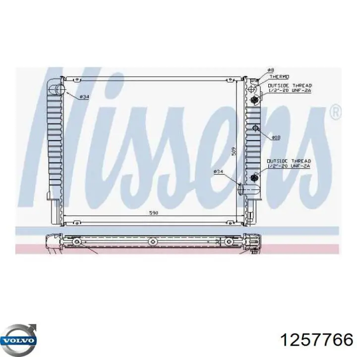 Радиатор 1257766 Volvo