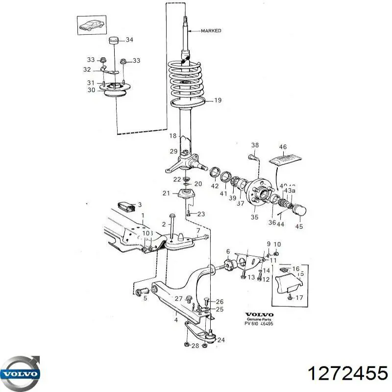 Опора амортизатора переднего Volvo 1272455
