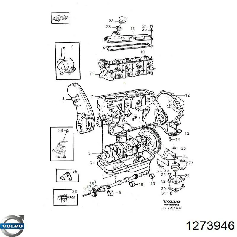 Подушка (опора) двигателя, левая/правая Volvo 1273946 цена, от 79.12 USD