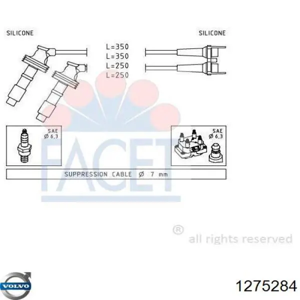 Высоковольтные провода 1275284 Volvo