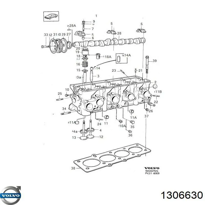 Маслосъемный сальник клапана впуск/выпуск Volvo 1306630 цена, от 0.60 USD