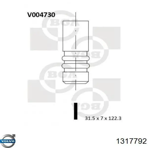 Купить 1317792 Volvo Выпускной клапан