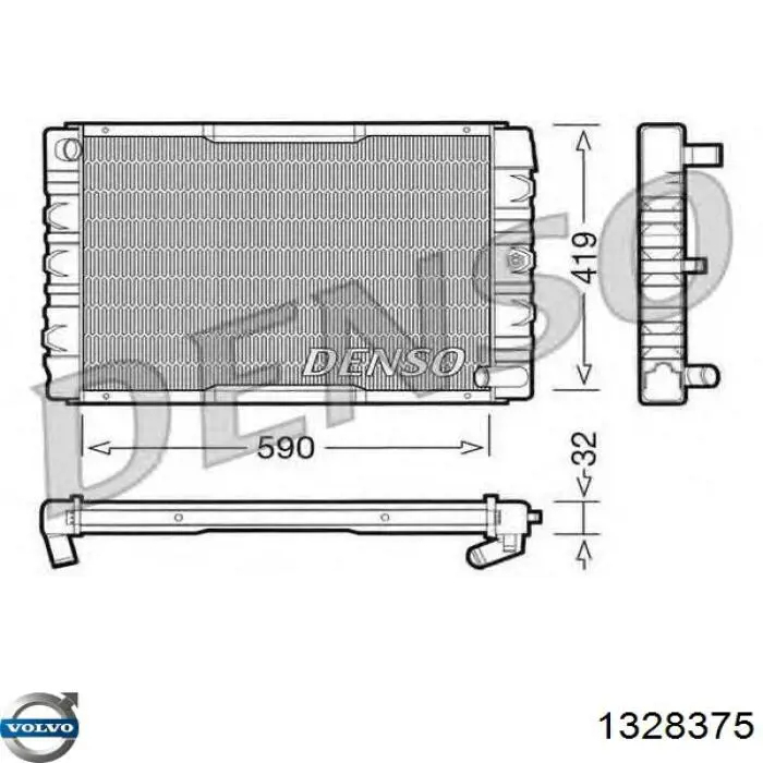 Радиатор охлаждения двигателя Volvo 1328375 цена, от 330.24 USD