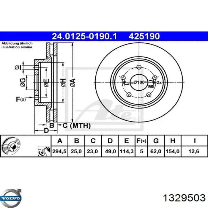 Амортизатор задний 1329503 Volvo
