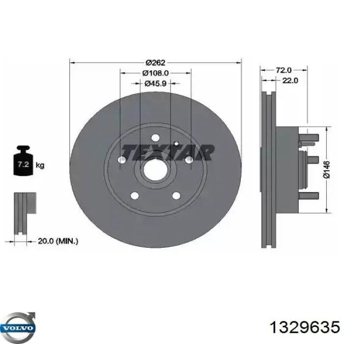 Передние тормозные диски 1329635 Volvo