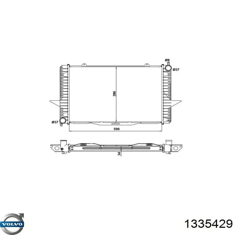 Радиатор 1335429 Volvo