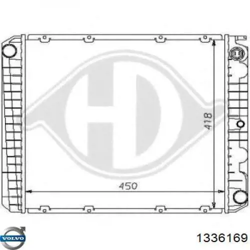 Радиатор охлаждения двигателя Volvo 1336169 цена, от 109.65 USD