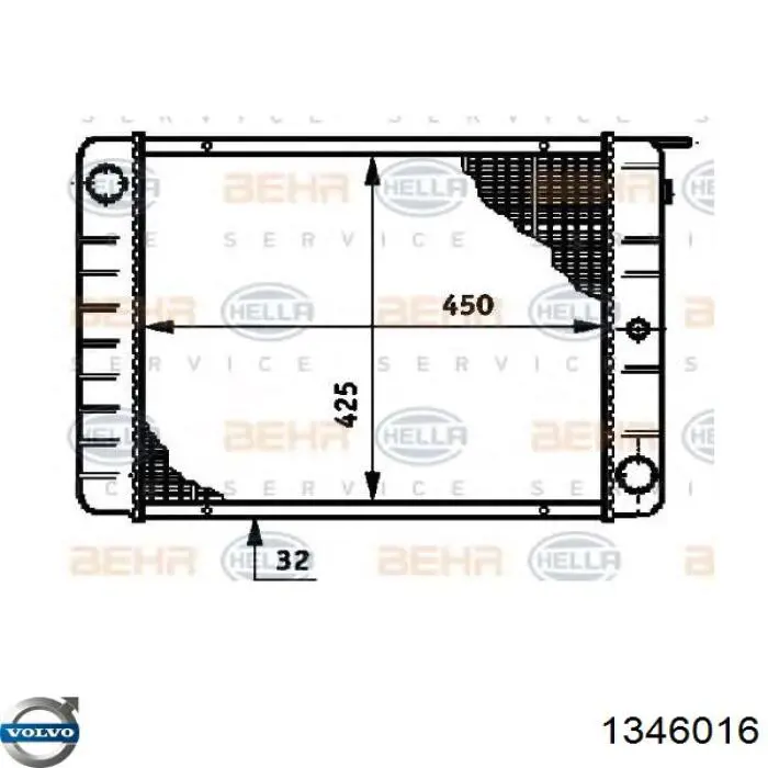 Радиатор охлаждения двигателя Volvo 1346016 цена, от 103.75 USD