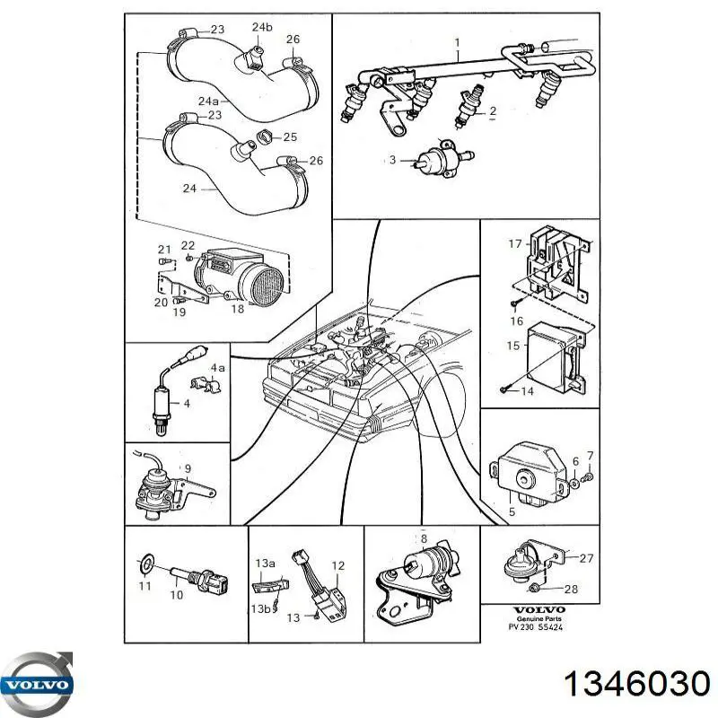 Купить 1346030 Volvo Датчик включения вентилятора радиатора 