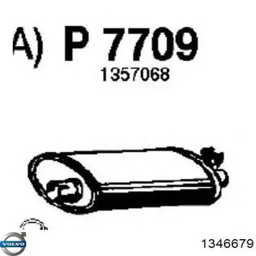 Передняя часть глушителя 1346679 Volvo