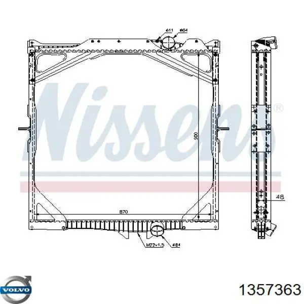 1357363 Volvo радиатор