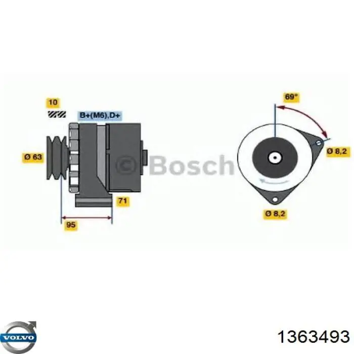 Генератор 1363493 Volvo