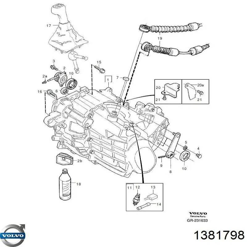 1381798 Volvo сальник акпп/кпп (входного/первичного вала)