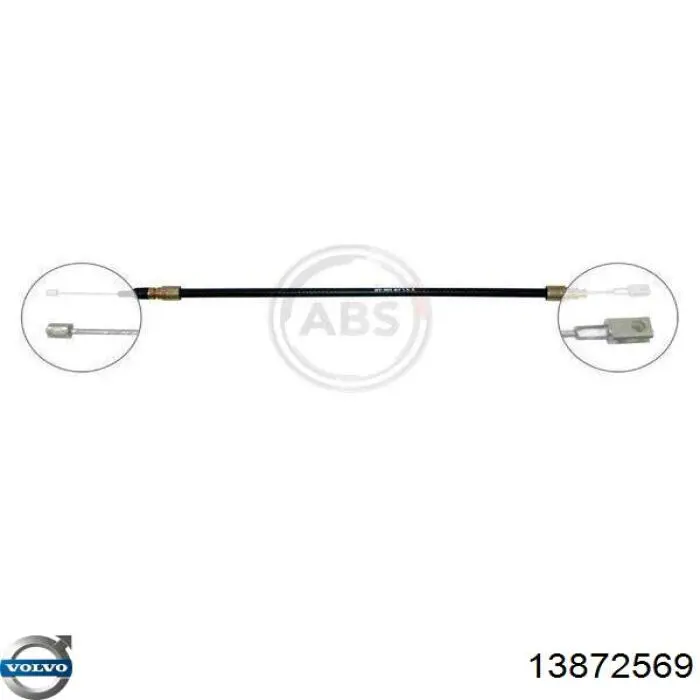 13872569 Volvo cabo do freio de estacionamento traseiro esquerdo