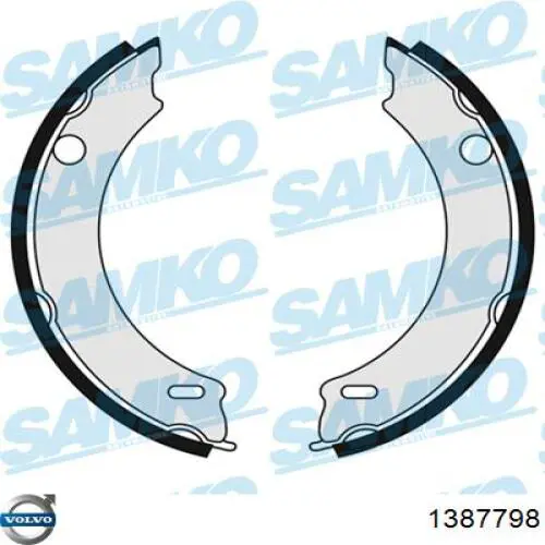 Купить 1387798 Volvo Колодки ручника/стояночного тормоза