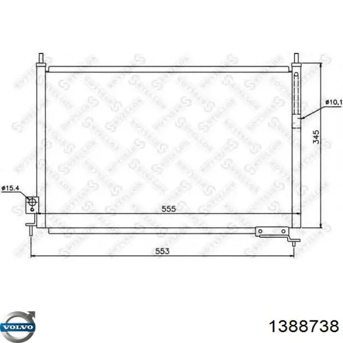Радиатор кондиционера 1388738 Volvo
