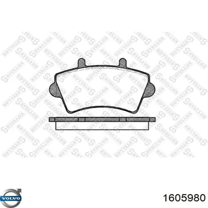 Передние тормозные колодки 1605980 Volvo