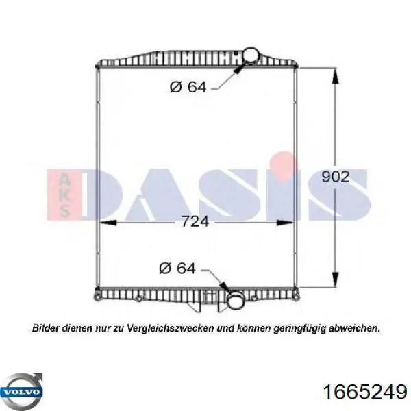 1665249 Volvo Радиатор основной