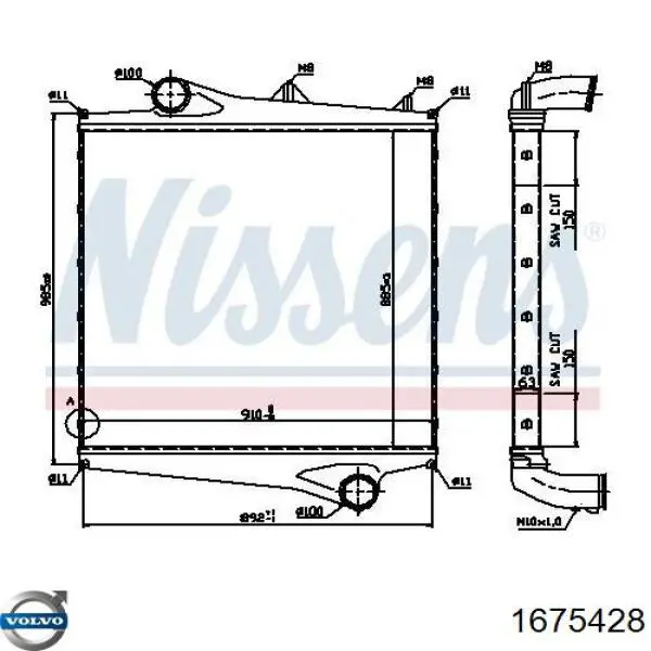 1675428 Volvo Охладитель наддувочного воздуха