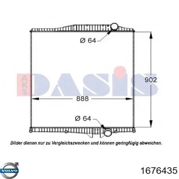Радиатор 1676435 Volvo