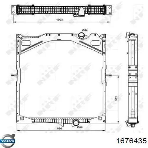 Радиатор охлаждения двигателя Volvo 1676435 цена, от 512.72 USD