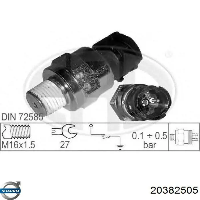 Датчик давления пневматической тормозной системы 20382505 Volvo