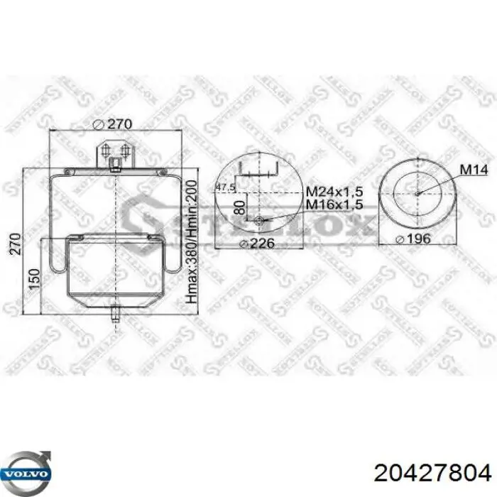 Пневмоподушка (пневморессора) моста W01M588477 Firestone