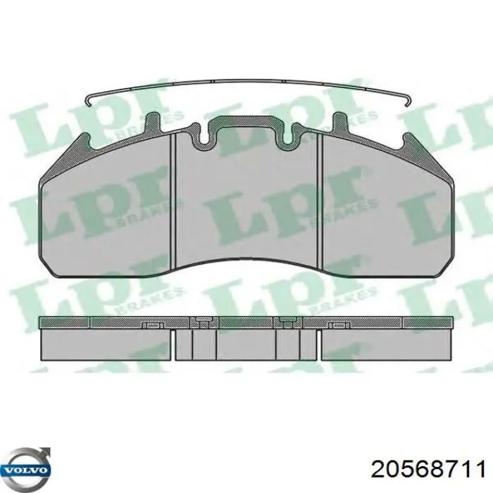 Передние тормозные колодки 20568711 Volvo