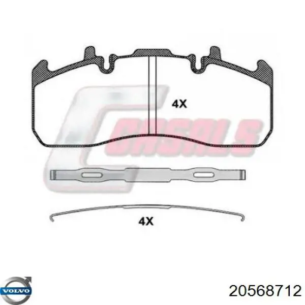 Колодки Volvo 20568712 цена, от 98.58 USD
