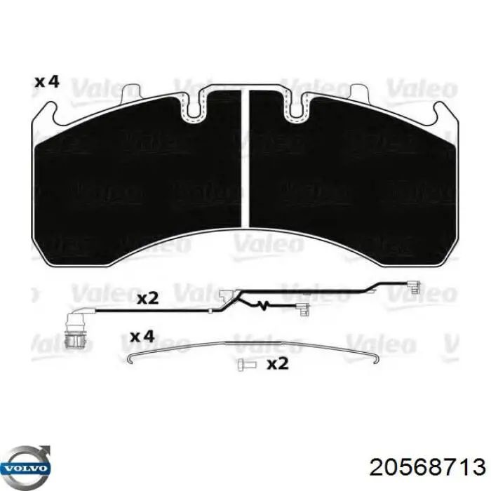 Задние тормозные колодки 20568713 Volvo