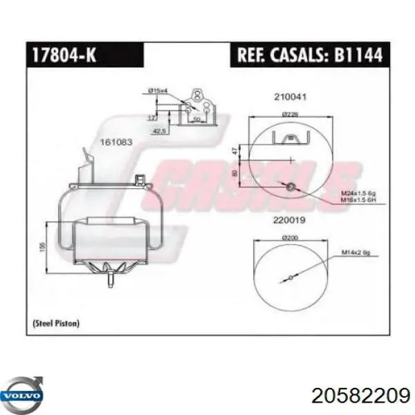 20582209 Volvo Пневмоподушка моста