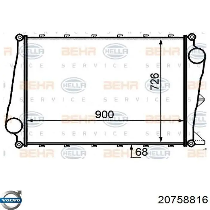 Система охлаждения наддувочного воздуха Volvo 20758816 цена, от 492.48 USD
